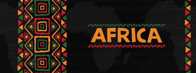 Africa tribal art concept web banner background - obrazy, fototapety, plakaty