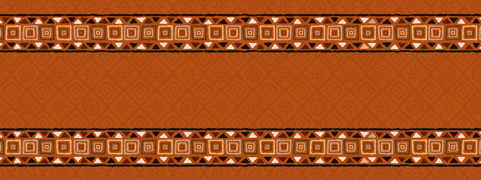 Empty african tribal art frame banner background