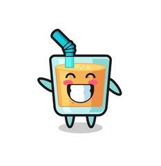 orange juice cartoon character doing wave hand gesture