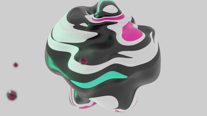 Floating Coronavirus COVID-19 Delta Lambda Variant Pandemic Abstract Particle