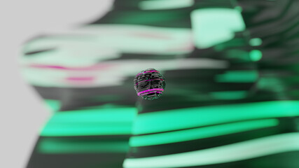 Floating Coronavirus COVID-19 Delta Lambda Variant Pandemic Abstract Particle