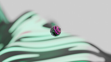 Floating Coronavirus COVID-19 Delta Lambda Variant Pandemic Abstract Particle