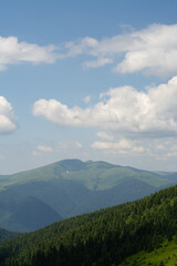 landscape with sky and clouds over mountain