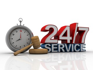 3d illustration 24H service

