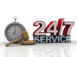 3d illustration 24H service

