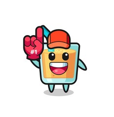 orange juice illustration cartoon with number 1 fans glove