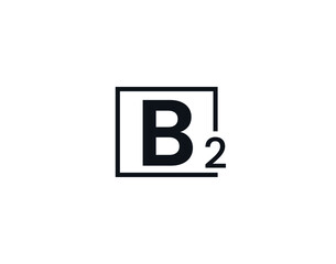 B2, 2B Initial letter logo