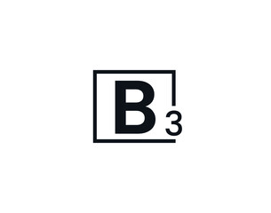 B3, 3B Initial letter logo