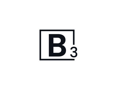 B3, 3B Initial letter logo