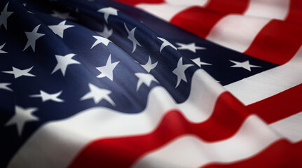 Crumpled of United states of America flag
