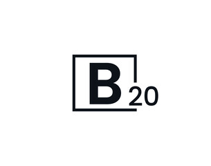 B20, 20B Initial letter logo