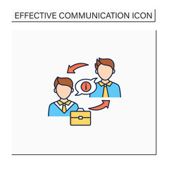 Exchanging information color icon. Exchanging networks, thoughts, knowledge with other people. Effective communication concept. Isolated vector illustration