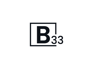 Obraz premium B33, 33B Initial letter logo