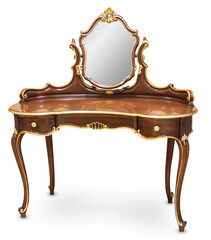 furniture wooden table boudoir with mirror