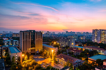 Fototapeta premium Landscap Sunset in HaNoi Viet nam