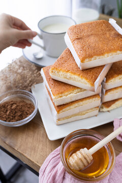 Sobaos, typical muffins from northern Spain that are eaten for breakfast