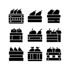 fruit crate icon or logo isolated sign symbol vector illustration - high quality black style vector icons
