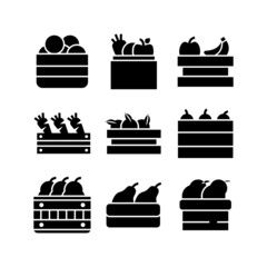 fruit crate icon or logo isolated sign symbol vector illustration - high quality black style vector icons
