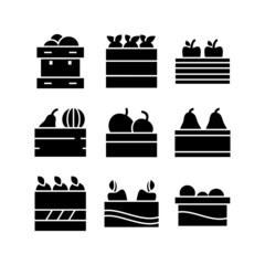 fruit crate icon or logo isolated sign symbol vector illustration - high quality black style vector icons
