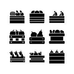 fruit crate icon or logo isolated sign symbol vector illustration - high quality black style vector icons
