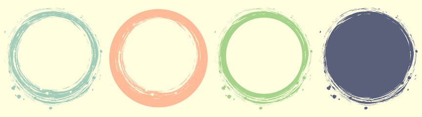 Grunge brush banners, isolated splash texture. Grunge design template vector elements.