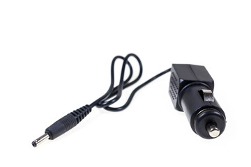 Mobile charger In car on White background.