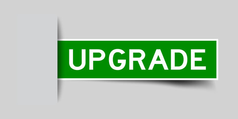 Label sticker green color in word upgrade that inserted in gray background