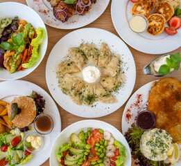 Selection of different foods and cuisines