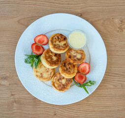 Syrniki russian or ukrainian cuisine pancakes