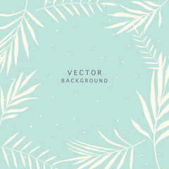 Fototapeta na wymiar Nature background with leafs vector pattern in pastel color. Good for background, card, greeting card, packaging, wrapping paper, cover, posters, banners and other. Vector illustration