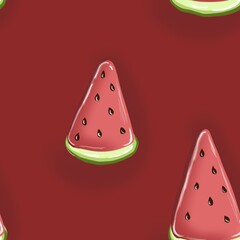 slice of watermelon seamless abstract oriental background pattern 