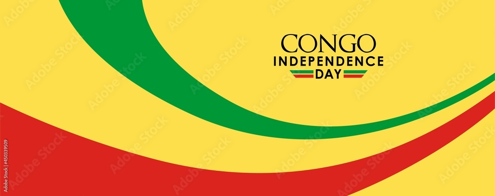 Poster vector illustration of 15th August Republic of the Congo Happy Independence Day. Web header or banner design with stylish text 15th August and Abstract ornament Background.