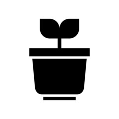 plant pot icon or logo isolated sign symbol vector illustration - high quality black style vector icons
