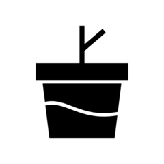 plant pot icon or logo isolated sign symbol vector illustration - high quality black style vector icons
