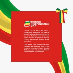 vector illustration of 15th August Republic of the Congo Happy Independence Day. Web header or banner design with stylish text 15th August and Abstract ornament Background.