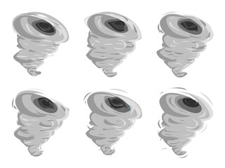 Sprites Of A Spinning Tornado. Illustration Of A Spinning Tornado