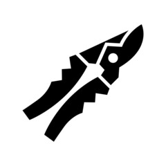 pruning shears icon or logo isolated sign symbol vector illustration - high quality black style vector icons
