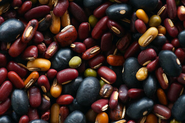 mixed red and white beans