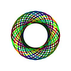 abstract colorful circle graphic on white background