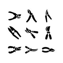 pruning shears icon or logo isolated sign symbol vector illustration - high quality black style vector icons
