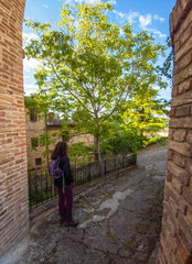 Sarnano (Macerata, Italy) - A suggestive renaissance old town in Marche region, inside the mountain...