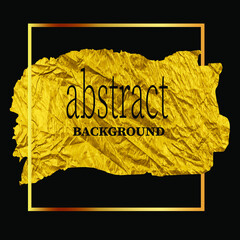 Abstract Golden glitter dust brush stroke on black background for presentations, flyers, leaflets, posters.  Vector 