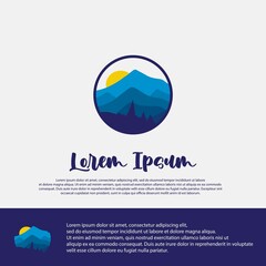 template desain logo pegunungan, cocok digunakan untuk brand logo adventure