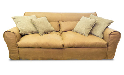 Fototapeta na wymiar Furniture leather sofa brown classic