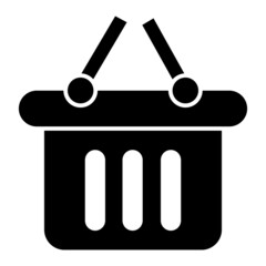 Vector Shopping Basket Glyph Icon Design