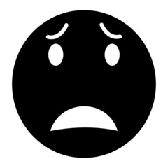 Vector Afraid Glyph Icon Design