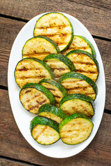 zucchini grill vegetable healthy grilled vegetable on the table, copy space food background veggie vegan or vegetarian food keto or paleo diet