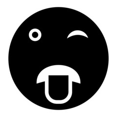 Vector Tongue Out Glyph Icon Design