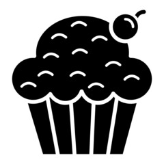 Vector Cupcake Glyph Icon Design