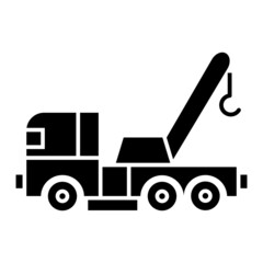Fototapeta na wymiar Vector Tow Truck Glyph Icon Design